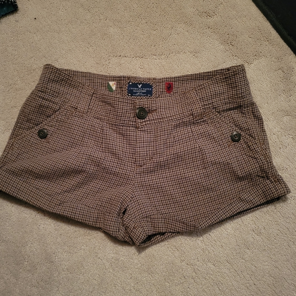 Houndstooth Print Shorts